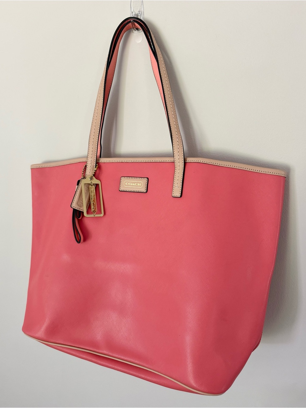 Coach Park Metro Tote in Coral Pink Leather with Hangtags